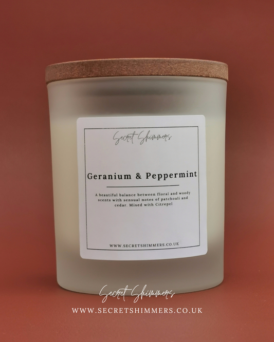 Geranium & Peppermint Candles with Citrepel for indoor and outdoor living