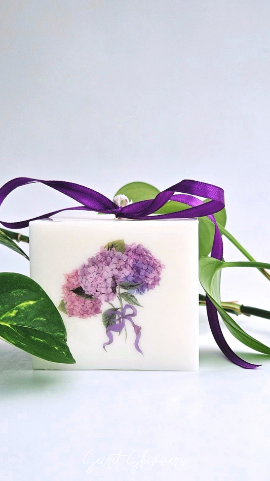 Rosewood and Velvet Bloom Cube Candle | Printed Cubed Pillar Candles